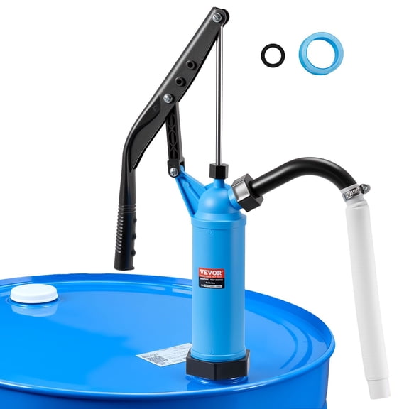 Drum Pump, 9.5 oz. Per Stroke for 5 to 55 Gallon Drums with 3 Section Suction Tube and Hose Hand Operated Transfer Water Alcohol Corrosive Liquids