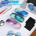 thumbnail image 6 of sixwipe 3 Pcs Hard Shell Eyeglasses Case, Portable Protective Glasses Cover Eyeglass Holder Box with Cleaning Cloth for Men Women(Ocean Marble), 6 of 7