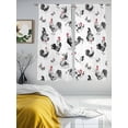 thumbnail image 3 of Rooster Hen Sheer Curtains 72 Inches Long 2 Panels Watercolor Farm Animal Rustic Black Country Light Filtering Semi Sheer Window Curtains Drapes for Bedroom Living Room 52"x72", 3 of 7