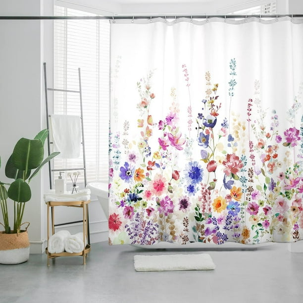 Le rideau de douche polyester recyclé Flower Market