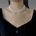 thumbnail image 3 of Aleasha 8mm Shell Pearl Choker for Women Dainty Drop Pearl Necklaces 925 Silver Bride Wedding Jewelry Gifts, 3 of 5