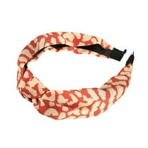 Vocoste Leopard Pattern Headband Knotted Headband Non-Slip Elastic Wide Headband Accessories for Women Red