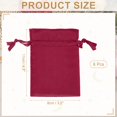 thumbnail image 2 of Uxcell 3 x 4 Inch Satin Bags with Drawstring, Gift Bags for Jewelry Candy Christmas Party 6 Pcs Dark Red, 2 of 7