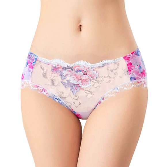 AWZXDE Women's Low Rise Sheer Lace Panties Panties for Women Breathable Mesh Soft Stretchable Bikini for Everyday Comfort