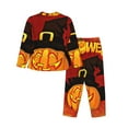 thumbnail image 2 of Bingfone Womens Pajama Sets Halloween Pumpkin Print,Long Sleeve Loungewear Pajamas Set-Xx-Large, 2 of 9