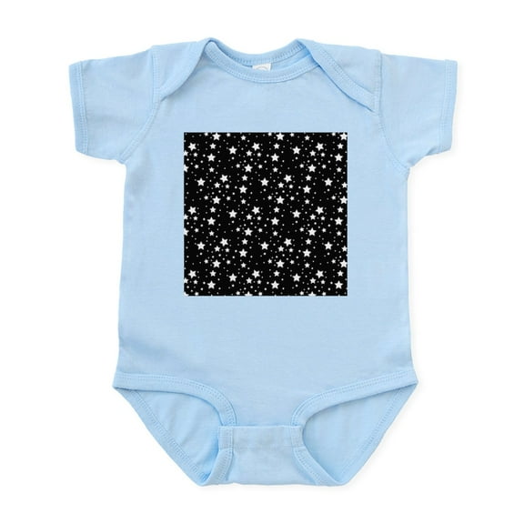 CafePress - Black And White Stars Body Suit - Baby Light Bodysuit, Size Newborn - 24 Months