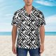 thumbnail image 2 of Balery Ying Yang Checkered Camisas hawaianas de manga corta para hombre, camisas playeras de corte holgado, camisas de vacaciones con botones,3X-Large, 2 of 7