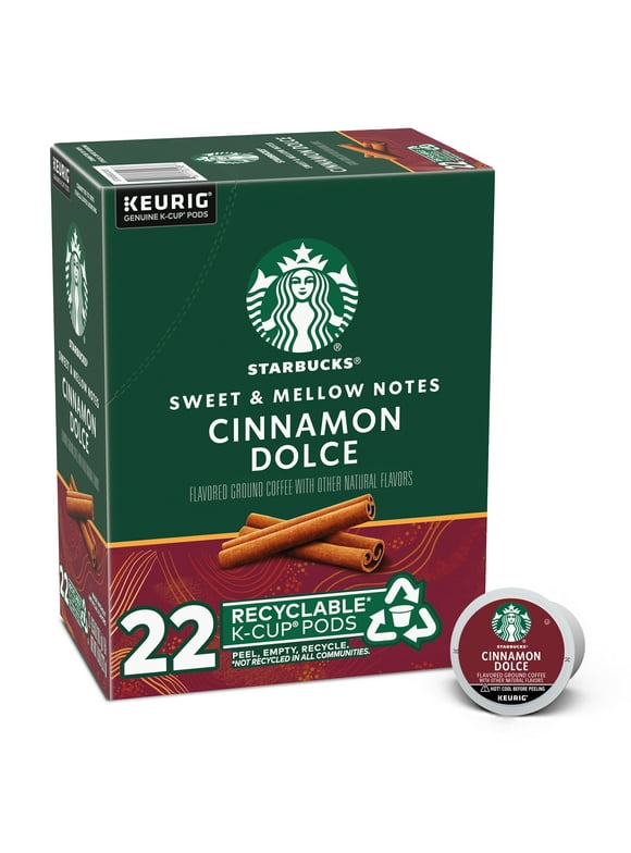 Starbucks Cinnamon Dolce Naturally Flavored Coffee, Keurig K-Cup Coffee Pods, 22 Count