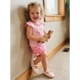 thumbnail image 6 of BemeyourBBs Toddler Baby Girl Little Sister Big Sister Matching Outfit 2 Piece Baby Girl Summer Clothes Cute Bow Flying Sleeve T-shirts and Ruffle Shorts Set, 6 of 9