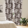 thumbnail image 2 of Ambesonne Botanical Curtains, Sketchy Leaves Circles, Pair of 28"x84", Dark Cocoa and White, 2 of 5