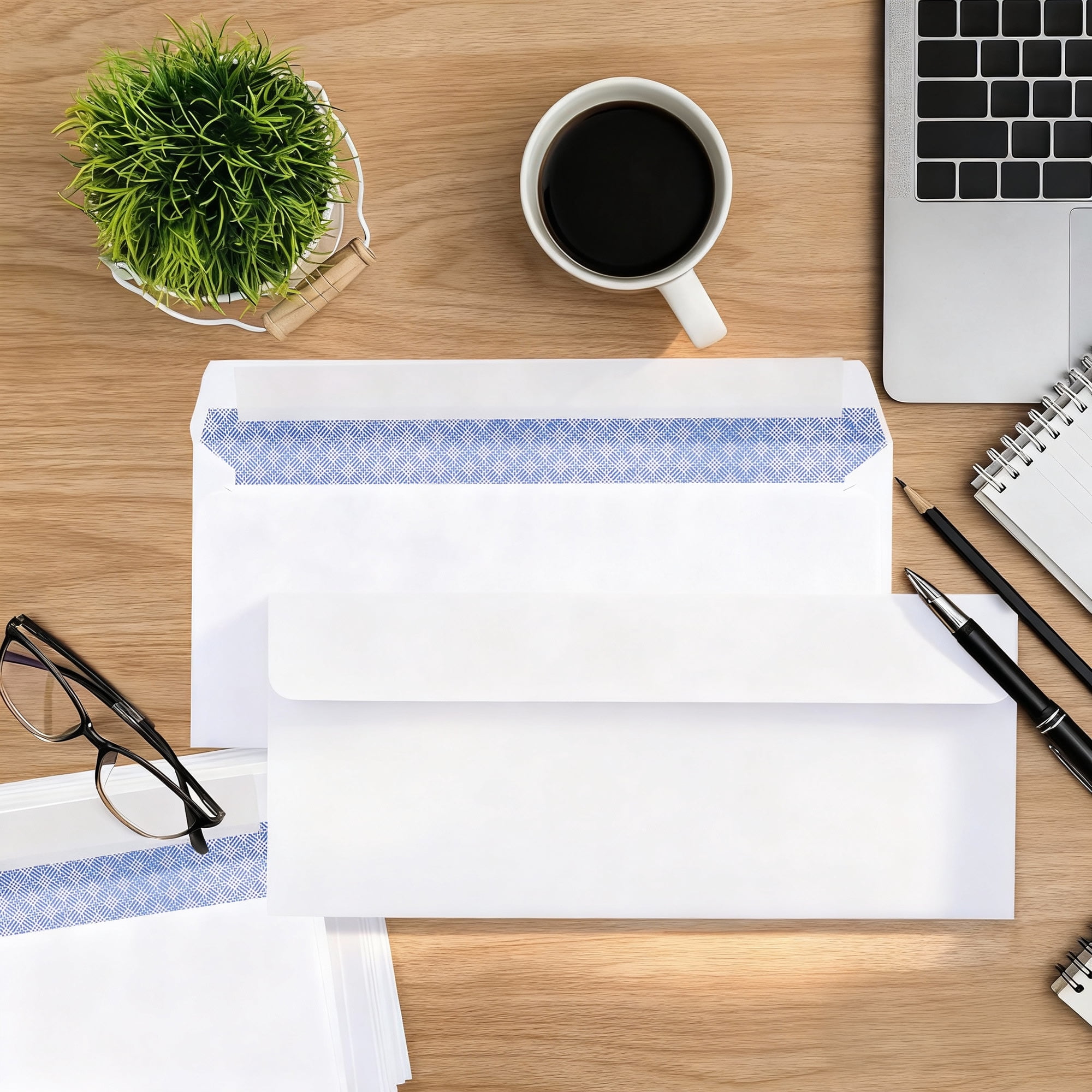 Envelopes #10 Mailing Envelopes, Privacy Tint Gummed Envelopes, Business Envelopes, Envelopes Letter with Self-Seal Adhesive Strip, White, 4.13 in x 9.5 in, 100 Count