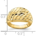 thumbnail image 6 of 14K Yellow Gold Diamond-cut Lattice Pattern Dome Ring - Ring Size 6.5, 6 of 8
