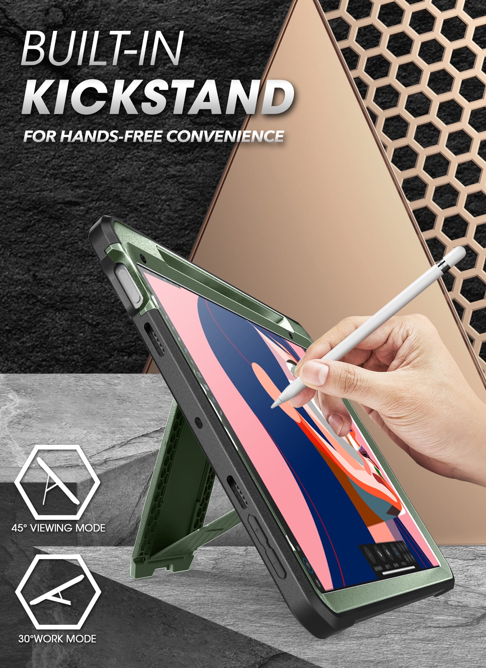 SupCase Unicorn Beetle Pro - Protective case for tablet - rugged - MagSafe compatibility - polycarbonate, thermoplastic polyurethane (TPU) - dark green - 8.3" - for Apple iPad mini (6th generation)