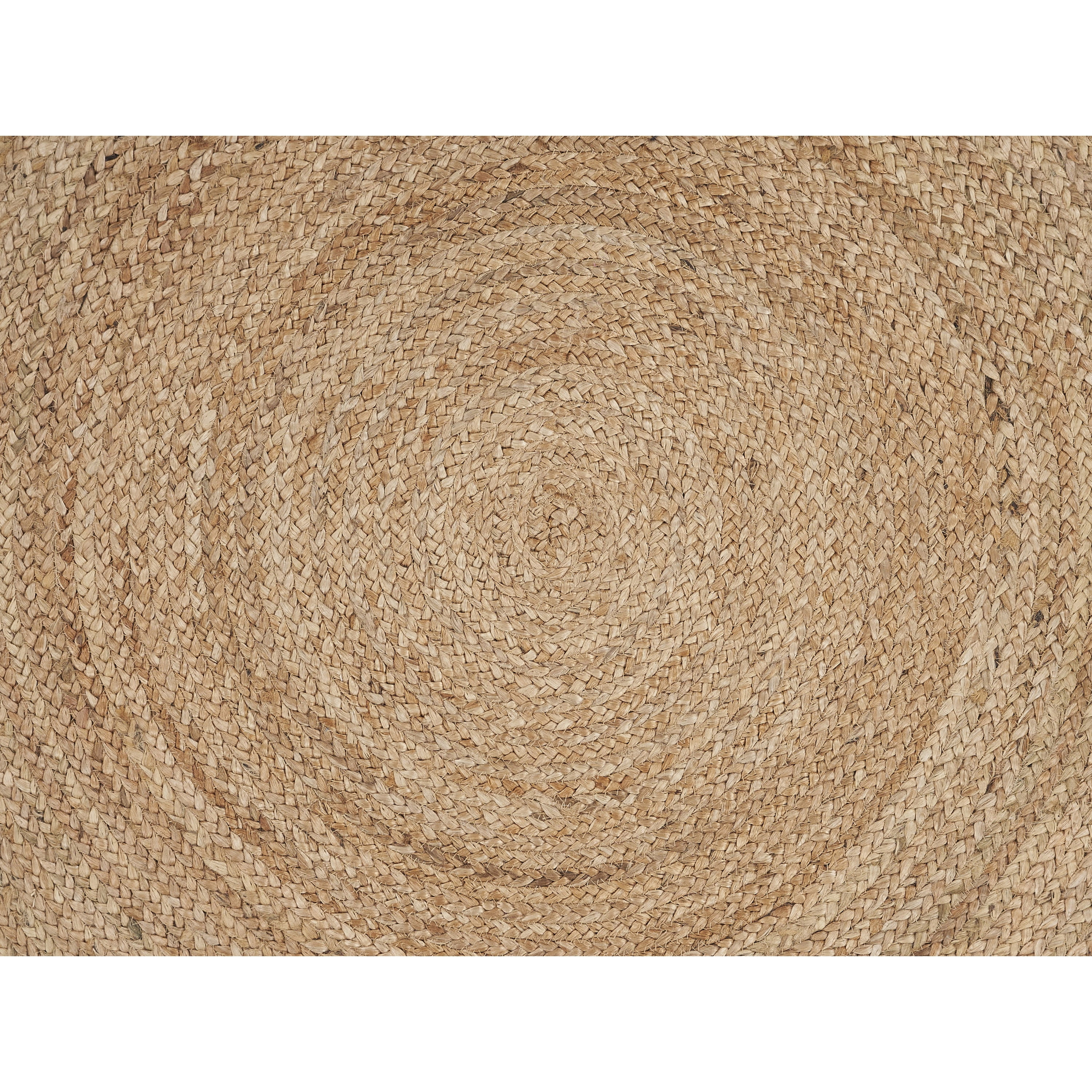 Harlow Hill Cora 8' Round Beige/Tan Solid Hand Braided Reversible Jute Indoor Area Rug