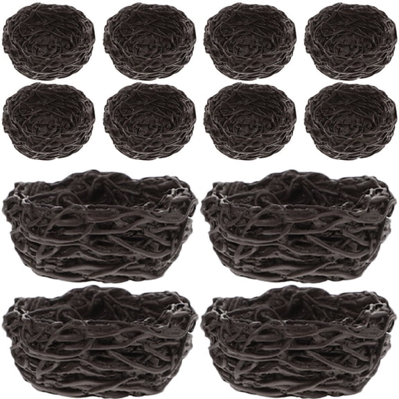 LOLIPPYY Mini House Ornament Resin Bird Nest Decor for Home Crafts and MicroLandscape Use in Black Color
