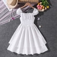thumbnail image 6 of Girls Off The Shoulder Dress Puff Sleeve Tiered Party Dress for Kids 8-13 Corset Waist Ruffle White,Size 12-13 T, 6 of 8