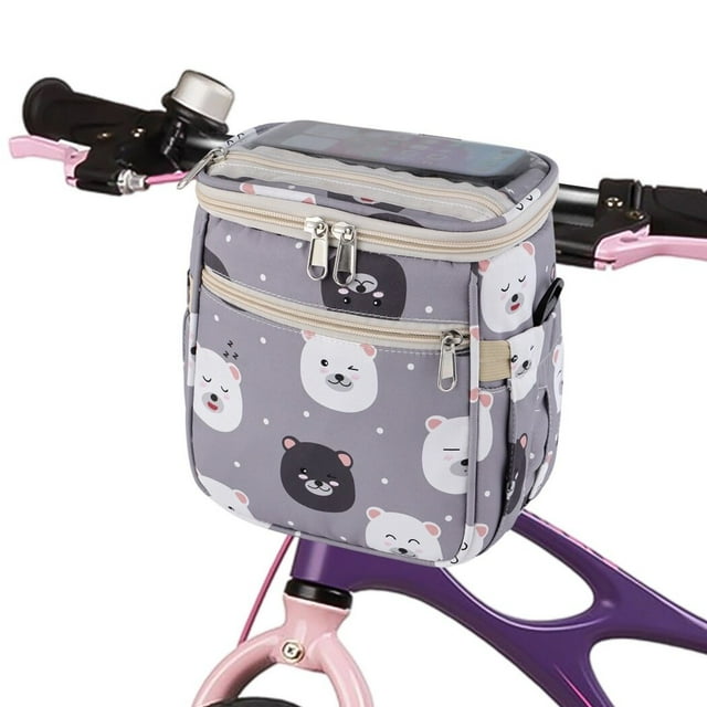 Cesta de bicicleta para niños, bolsa para manillar de bicicleta, organizador de manillar delantero, bolsa de almacenamiento de bicicletas para niños para bicicletas de equilibrio, scooters, cochecitos