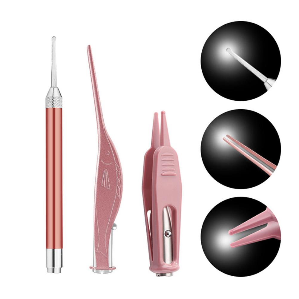 Mgaxyff Stainless Steel LED Ear Spoon Ear Wax Tweezers Luminous Booger