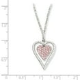 thumbnail image 2 of White Sterling Silver necklace Cable Themed Cubic Zirconia CZ Clear Pink 18 in 1 mm, 2 of 2