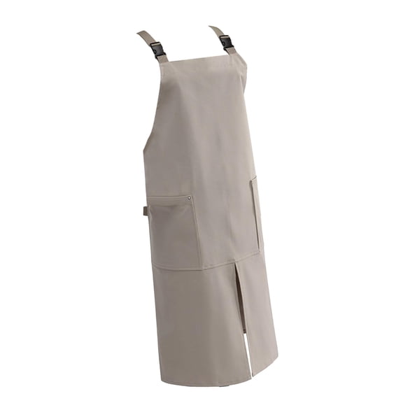 TISHITA Chef Apron Waterproof Apron Coffee Restaurant Chef Work Apron Adult Tall Bib Apron for Studio BBQ Beauty Nails Garden Uniform Khaki