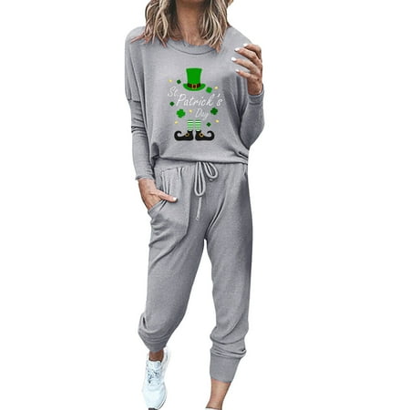 

St. Patricks Printed For Womens Soft Pajama Sets Long Women Interview Clothes Set Suits for Wedding Casual Two Piece Pants Set for Women Womens Dress Pants Chest High Insulated Snow Bib Overalls