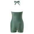 thumbnail image 5 of MIASHUI Women's Neck Swimsuit Backless Solid Color Conservative Design Green,M, 5 of 7
