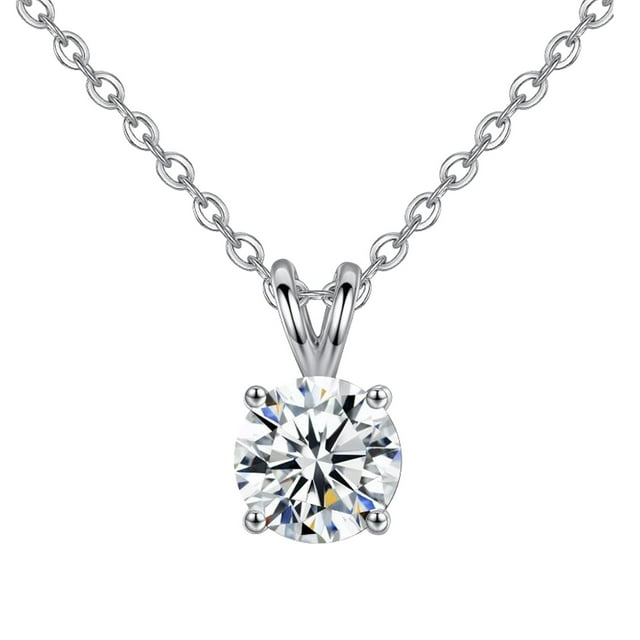 Classic Round Cut Rabbit Pendant Necklace Rhinestone Necklace Silver Plated Necklace For Women Flower Necklace Real Necklace for Women Pack of Necklaces Disc Necklace Necklaces for Women Real Double