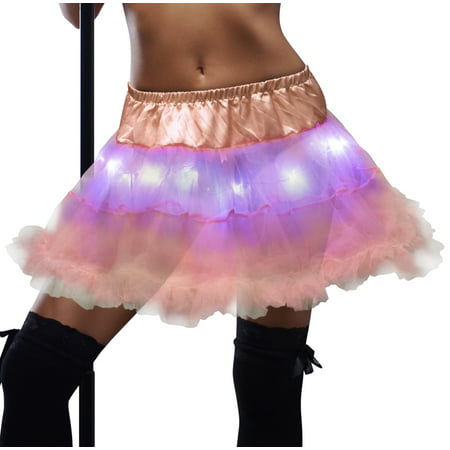 LED Tutu for Women Glowing Pastel Light Up Adult Skirt Rave Cosplay Party Stage Costume Show Club Dress by JenniWears, Pink