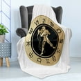 thumbnail image 4 of Zodiac Aquarius Soft Flannel Fleece Throw Blanket, Horoscope Chart with 12 Signs Planets Sun Moon, Cozy Plush for Indoor and Outdoor Use, 50" x 70", Sand Brown and Black, by Ambesonne, 4 of 5