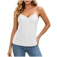 thumbnail image 2 of Yourumao Eyelet Camisole Tops for Women V Neck Adjustable Spaghetti Straps Tank Top Sleeveless Loose Casual Tunics for Summer Dailywear, 2 of 8