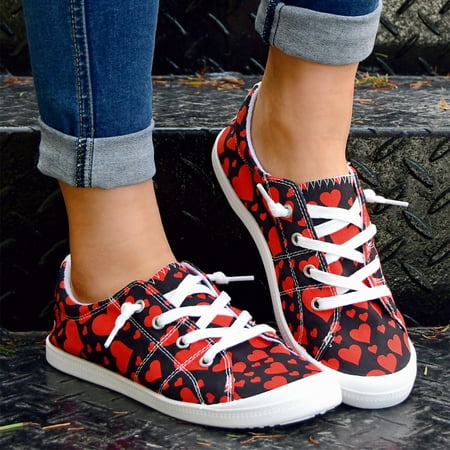 

Ounabing Valentines Day Gift Sets Women s casual shoes Women Shoes Casual Valentine Day Love Printing Sports Shoes Canvas Fashion Casual Shoes
