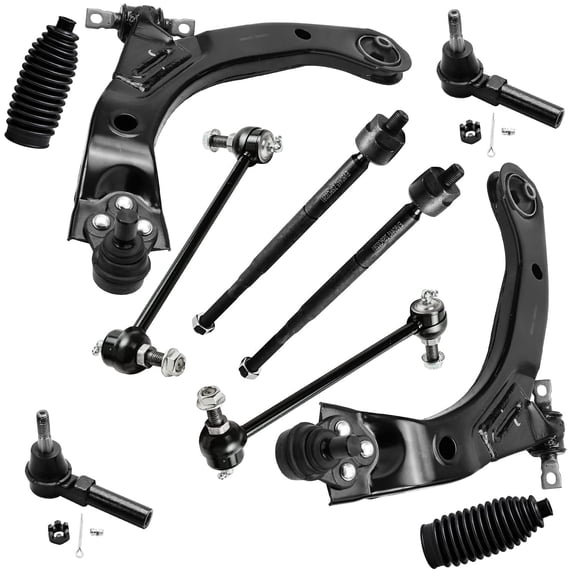 Detroit Axle - Front 10pc Suspension Kit for 2005-2011 Chevy Cobalt HHR, 2005-2009 Pontiac Pursuit G5, 2 Lower Control Arms w/Ball Joints 2 Sway Bars 4 Outer Tie Rods 2 Boots Replacement