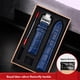 thumbnail image 3 of Correa de reloj de cuero negro y azul con hebilla de mariposa para hombre y mujer, compatible con todas las marcas de relojes, 12/14/15/16/18/19/20/22/23 mm, 3 of 5