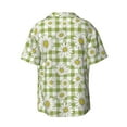 thumbnail image 2 of Vsdgher Daisies Flowers Print Men's Wrinkle Free Untucked Cuban Shirt Business Casual Button Down Shirts Short Sleeve Shirt, 2 of 7