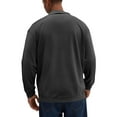thumbnail image 4 of Zimjoy Black Henley Shirts for Men Denim Western Long Sleeve Tops Casual V Neck Distressed Button Shirt Collared Lightweight Fall Outfits Muscle Gym, Black M, 4 of 4