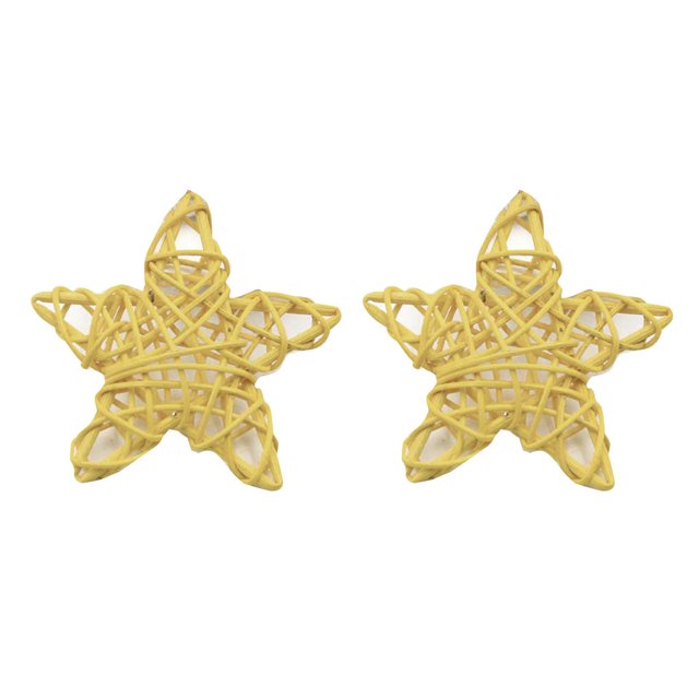 Advancent 5pcs 6cm Estrella Forma Vid Ca?a Ratán Decoración Boda Navidad Bricolaje Adorno Type3 NO3 Advancent CBP019201