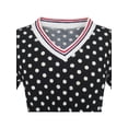 thumbnail image 5 of Sunny Fashion Polka Dot Dress For Girls Short Sleeve V-Neck Knee Length Black With White Dots Retro Casual Summer Daily 3 Years, 5 of 6