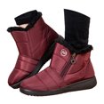 thumbnail image 3 of Xiaoxatg Women's Boots Fashion Zipper Winter Comfortable Flat Keep Warm Footwear for Couples 7 Red, 3 of 9