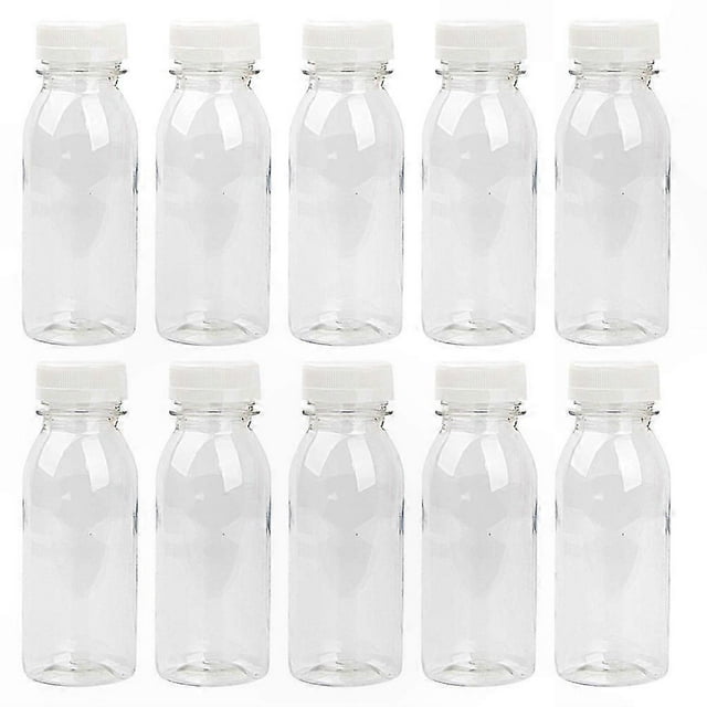 12 Pack BPA-Free Plastic Bottles with Caps for Smoothies, Juices, and Events