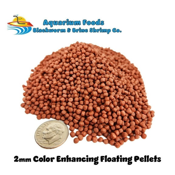 Color Enhancing Floating Pellets 2mm - Small / Medium Koi, Goldfish, Pond...4oz Blue Label