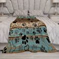 thumbnail image 7 of Rustic Dog Paws Prints Blanket Gifts Western Farmhouse Turquoise Wooden Puppy Paws Throw Blanket Colorful Soft Fuzzy Blankets for Couch Sofa Bed 280GSM, 7 of 7