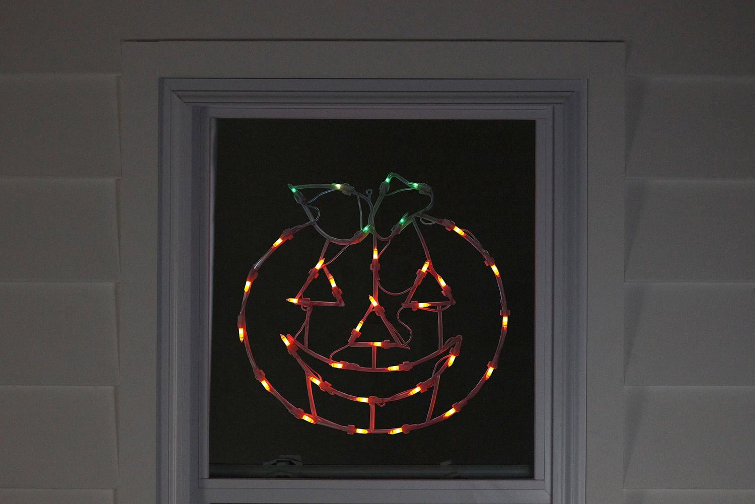 14" Lighted JackOLantern Halloween Double Sided Window Silhouette