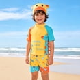 thumbnail image 2 of Shadoumai Adorable Boys Swimwear Short Sleeve Rash Guard Tee With Swim Trunks And Matching Bottoms For Kids Beach Pool, 2 of 6