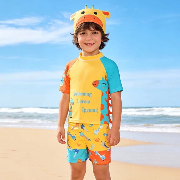 Shadoumai Kids Swim Suit Casual Swimwear Boys 2 Piece Swimsuit Vacation Kids Bathing Suits Boys