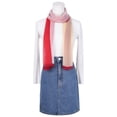 thumbnail image 2 of INSPIRE CHIC Women's Color Block Vintage Scarf, Multicolor Gradient Geometry Silky Lightweight Neckerchief Wrap for Casual One Size Srtipe-1, 2 of 6
