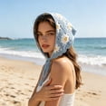 thumbnail image 7 of Womens Scarf Light Elastic Knit Crochet Breathable Lightweight Summer Head Scarf for Women Pink One Size, 7 of 7