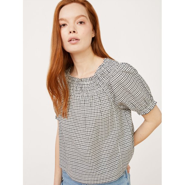 Free Assembly Women’s Puff Sleeve Top - Walmart.com