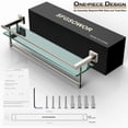 thumbnail image 4 of Bathroom Glass Shelf with Full-coverage Railing, Floating Tempered Glass Bathroom Wall Shelf Rectangle 20 Inch Over The Toilet Storage Cabinet, Towels, Gaming Floating Shelves, Bathroom Accessories, 4 of 8