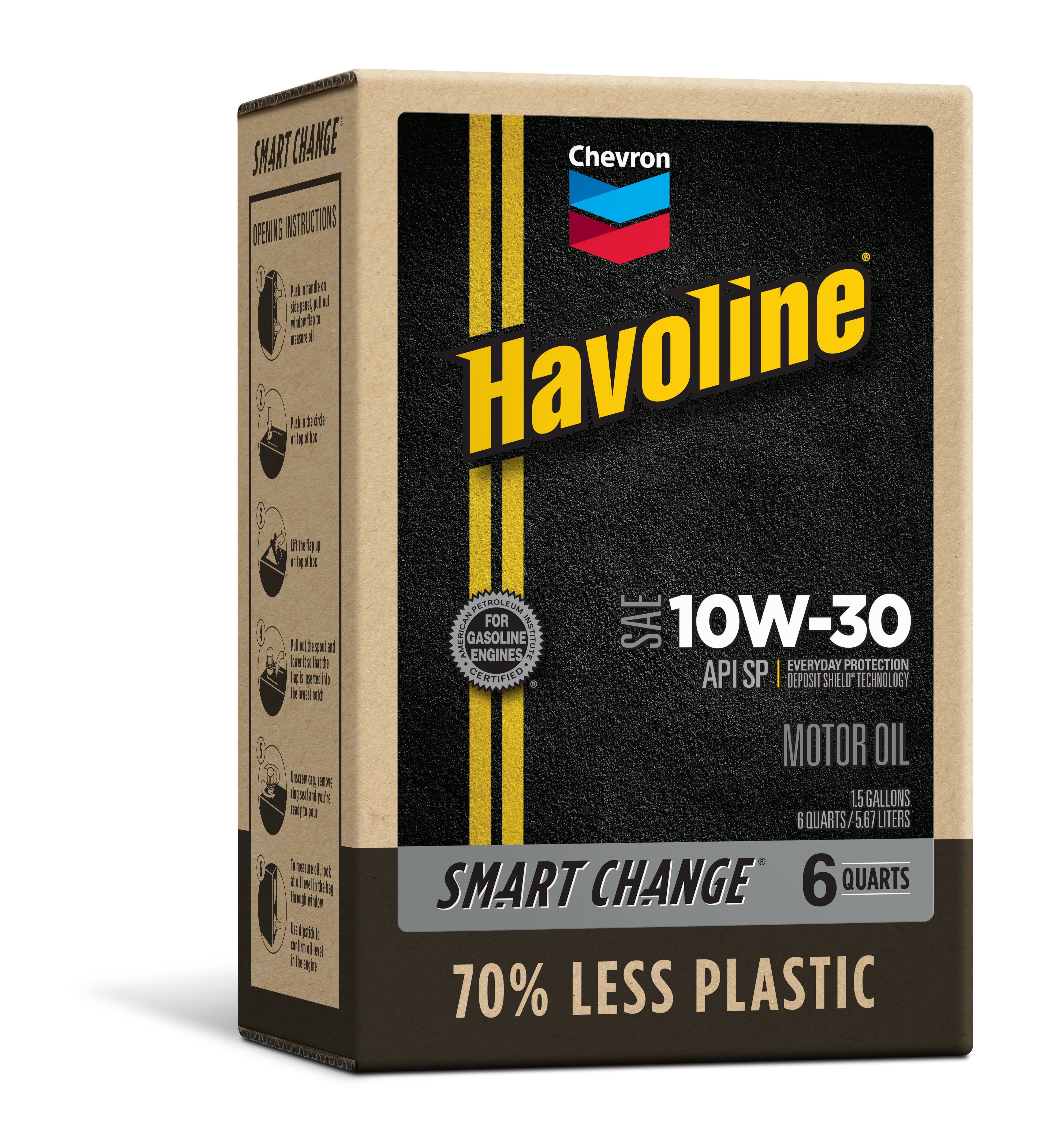 Havoline SMART CHANGE® Motor Oil 10W30, 6qt