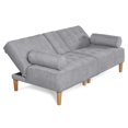 thumbnail image 4 of Sofá Cama con Portavasos de Velvet Gris Claro Modelo Zambroni Makora, 4 of 8